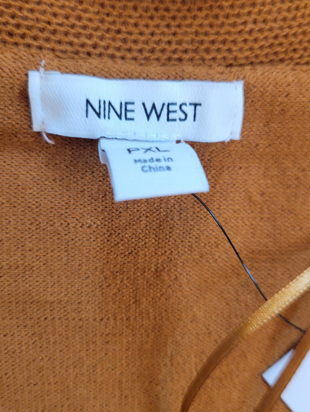 Long Open-Front Knit Cardigan in Rust - Picture 2 of 4